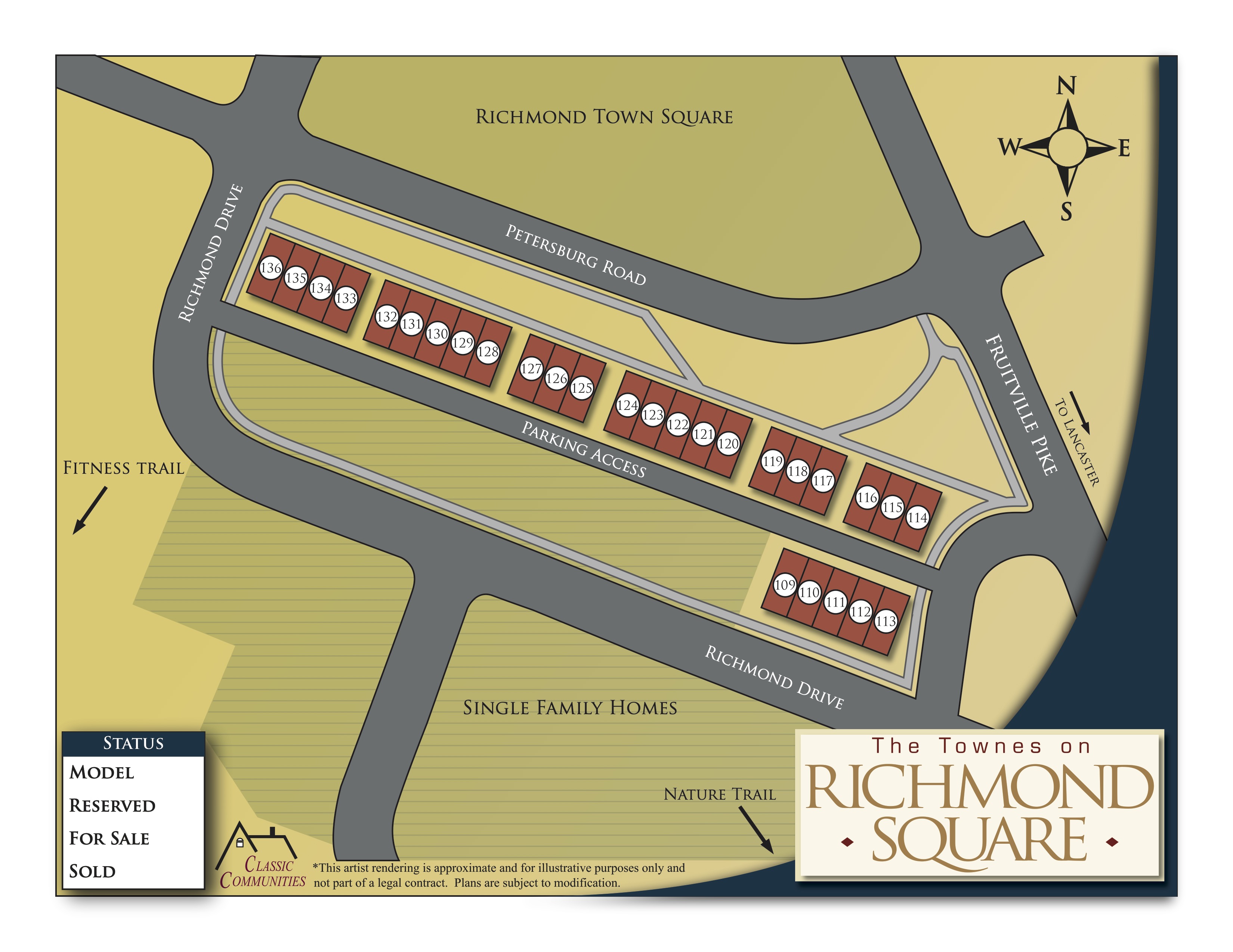 Townes at Richmond Square site plan